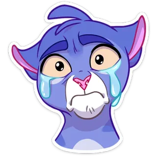 😭 piangere, triste, lacrime, gatto, felino, cartone animato, emozione, sticker telegram sticker