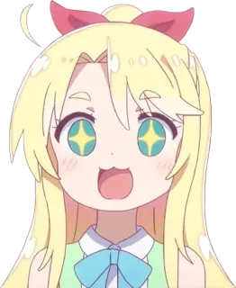 😍 Anime, Desenho animado, Fofo, Garota, Loira, Kawaii telegram sticker