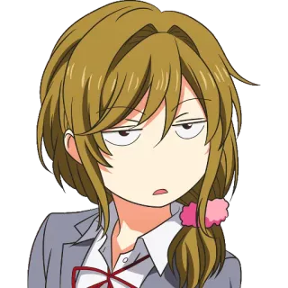 😒 อนิเมะ, ผู้หญิง, สีหน้า, เบื่อ, น่ารัก telegram sticker