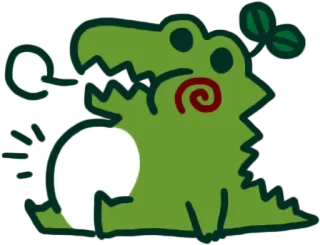 😚 buaya, kartun, hewan, imut, hijau telegram sticker