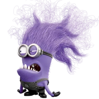 😡 Minion Despicable Me minion, despicable me, purple minion, evil minion, cartoon telegram sticker