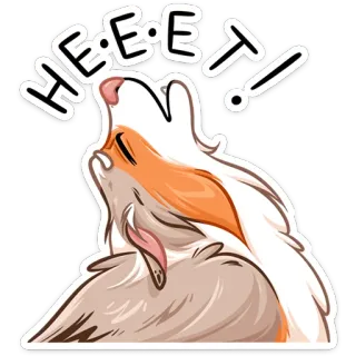 ⏺ HEEET! собака, вой, мультфильм, животное, милый, наклейка telegram sticker