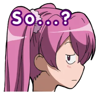 😒 So...? anime, girl, questioning, sarcastic, expression, so? telegram sticker