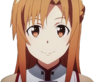 🙂 Asuna Yuuki Sword Art Online Anime, Personnage, Fille, Sourire, Asuna whatsapp sticker
