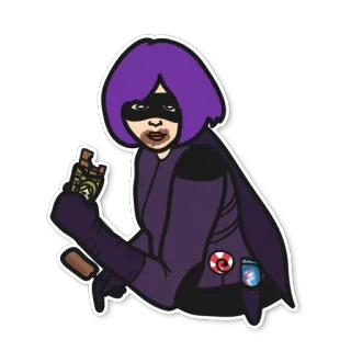 🍫 Hit-Girl Kick-Ass Kartun, Komik, Superhero, Hit-Girl, Kick-Ass, Manga whatsapp sticker