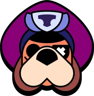 🐶 character, cartoon, mascot, face, pirate, eye patch telegram sticker