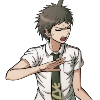 ❌ Hajime Hinata Danganronpa Anime, Personagem, Danganronpa, Hajime Hinata, Expressão whatsapp sticker