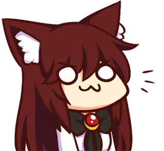 😼 Anime, Catgirl, Schattig, Verward, Verrast, UwU, Sticker telegram sticker