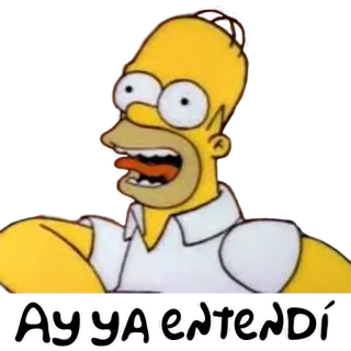 😛 Homer Simpson The Simpsons AY YA ENTENDÍ Homer Simpson, I Simpson, Cartone animato, Eccitato, Comprensione, Ay ya entendi telegram sticker