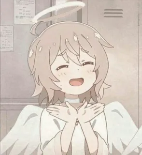 😅 Engel, Flügel, Heiligenschein, Anime, Süß, Kawaii telegram sticker