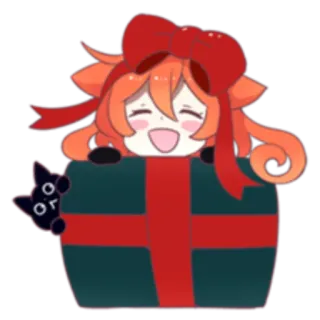 🎁 애니메이션, 캐릭터, 귀여운, 선물, 선물 telegram sticker