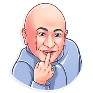 🖕 Dr. Evil Austin Powers Tiến sĩ Evil, Austin Powers, kẻ phản diện, ngón tay giữa, cử chỉ xúc phạm, nhãn dán telegram sticker