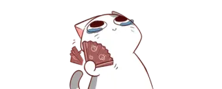 🤧 gato, fã, chorando, triste, emoji, adesivo telegram sticker