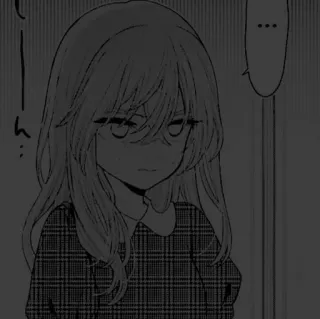 🖤 ... 动漫, 漫画, 女孩, 气泡, 点, 严肃, 单色 telegram sticker