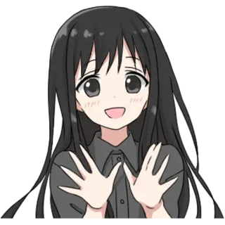 😃 Anime, Cartoon, Mädchen, Fröhlich telegram sticker