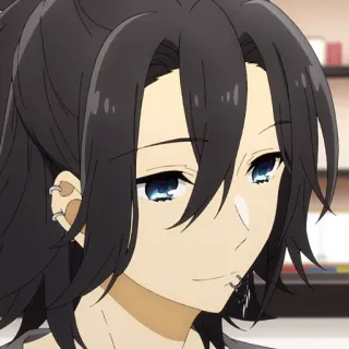 📚 Izumi Miyamura Horimiya anime, manga, piercings, earrings, dark hair telegram sticker