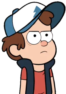 😐 Dipper Pines Gravity Falls dessin animé, animé, personnage, garçon, Gravity Falls, Dipper Pines telegram sticker