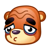 😞 urso, triste, emoji, desenho animado, sonolento, cansado telegram sticker