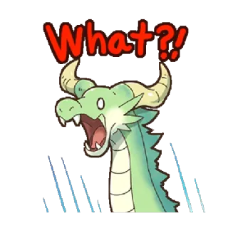 😱 What?! dragon, question, surprise, confusion, dessin animé, animal, autocollant telegram sticker