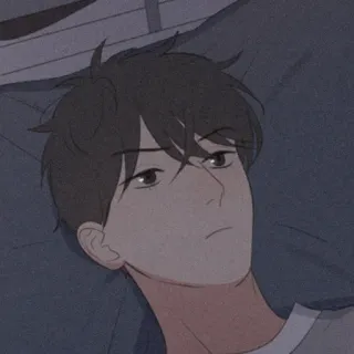 💱 Anime, Chłopak, Postać, Osoba, Mężczyzna, Leżący, Kreskówka telegram sticker