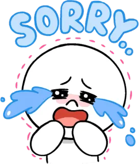 🙏 SORRY lo siento, disculpa, llorando, triste, dibujos animados, emoción, lágrimas whatsapp sticker