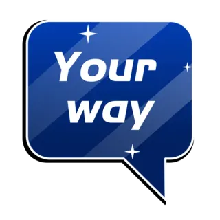 🛣 Your way speech bubble, text, blue, stars, way telegram sticker