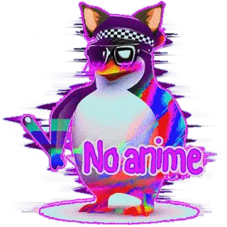 🙅‍♂️ No anime penguin, anime, funny, cute, kawaii telegram sticker