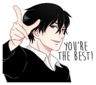 😊 YOU'RE THE BEST! anime, komplement, manga, przyjaźń, wsparcie whatsapp sticker
