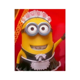 😃 Minion Minion, Femme de ménage, Dessin animé, Mignon, Jaune, Personnage telegram sticker