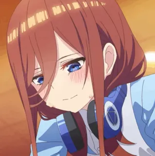 🐾 Miku Nakano The Quintessential Quintuplets Anime, Ragazza, Cuffie, Manga, Carina, The Quintessential Quintuplets telegram sticker