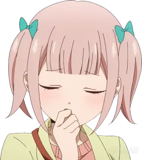 🙈 Аниме, Девушка, Мультфильм, Розовые волосы, Милая, Персонаж telegram sticker