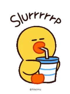 🥤 SLURRRRP Desenho animado, Pato, Bebendo, Canudo, Sorvendo, Fofo, Bebida telegram sticker
