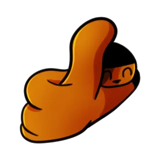 👍 jempol, persetujuan, lucu, kartun, positif, gestur, persetujuan telegram sticker