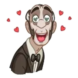 😍 cartoon, man, love, hearts, tuxedo, happy, smiling telegram sticker