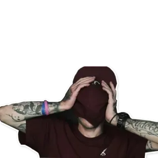 🙅 homem, tatuagens, boné, pessoa, adesivo telegram sticker