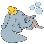 😴 Dumbo Dessin animé, Éléphant, Disney, Dumbo, Mignon, Animal telegram sticker
