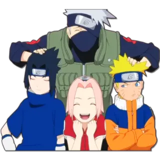 😶 Naruto アニメ, ナルト, サスケ, サクラ, カカシ, 第七班, 忍者 telegram sticker