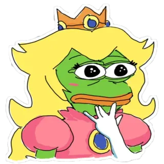 👸 Pepe the Frog Pepe the Frog, Princess Peach, parody, meme, sticker whatsapp sticker