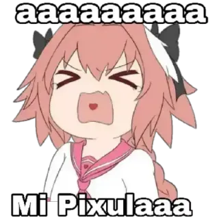 😳 aaaaaaaaaa Mi Pixulaaa anime, cartoon, exclamation, offensive telegram sticker