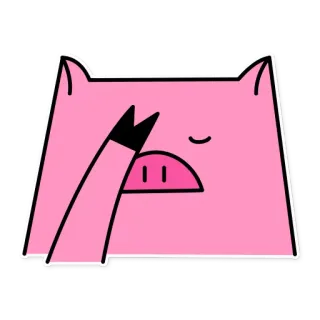 🤦‍♀️ свинья, мультфильм, животное, наклейка, милый, розовый, ку-ку telegram sticker