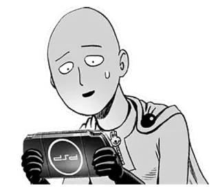 🎮 Saitama One-Punch Man PSP Saitama, One-Punch Man, anime, video game, PSP, gaming telegram sticker