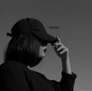 💜 Inertia woman, black and white, hat, inertia, portrait telegram sticker