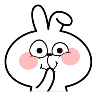 😖 conejo, animal, dibujos animados, lindo, conejito, blanco whatsapp sticker