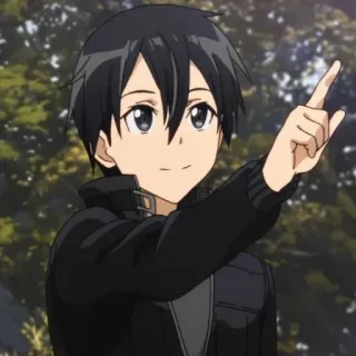 👆 Kirito Sword Art Online Anime, Kirito, Sword Art Online, Personaggio, Giapponese, Animazione telegram sticker