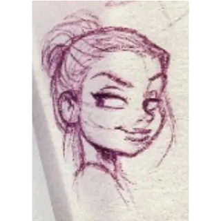 😏 Frau, Porträt, Skizze, Kunst, Zeichnung, Figur telegram sticker