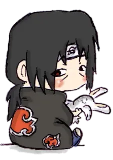 ☹ Itachi Uchiha Naruto 动漫, 漫画, 忍者, Q版, 兔子 telegram sticker