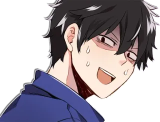 😰 Anime, Manga, Personaggio, Espressione, Sudore, Nervoso, Illustrazione telegram sticker