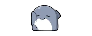 🦈 dauphin, dessin animé, animal, mignon telegram sticker