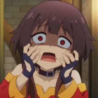 😱 Megumin Konosuba Anime, Ragazza, Sorpresa, Scioccata, Ragazza Anime, Megumin telegram sticker