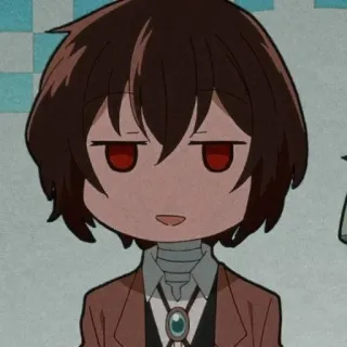 👀 Dazai Osamu Bungou Stray Dogs anime, dazai, bungou stray dogs, cartoon, manga, cute, chibi telegram sticker